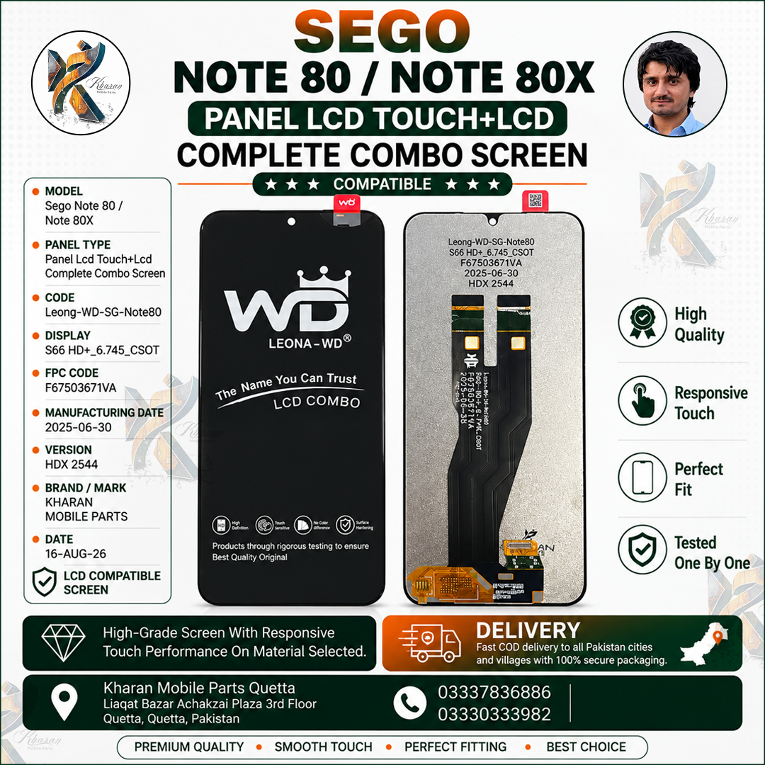 Sego Note 80 / Note 80X LCD Panel Touch + LCD Complete Combo Screen Replacement | Premium Quality Display