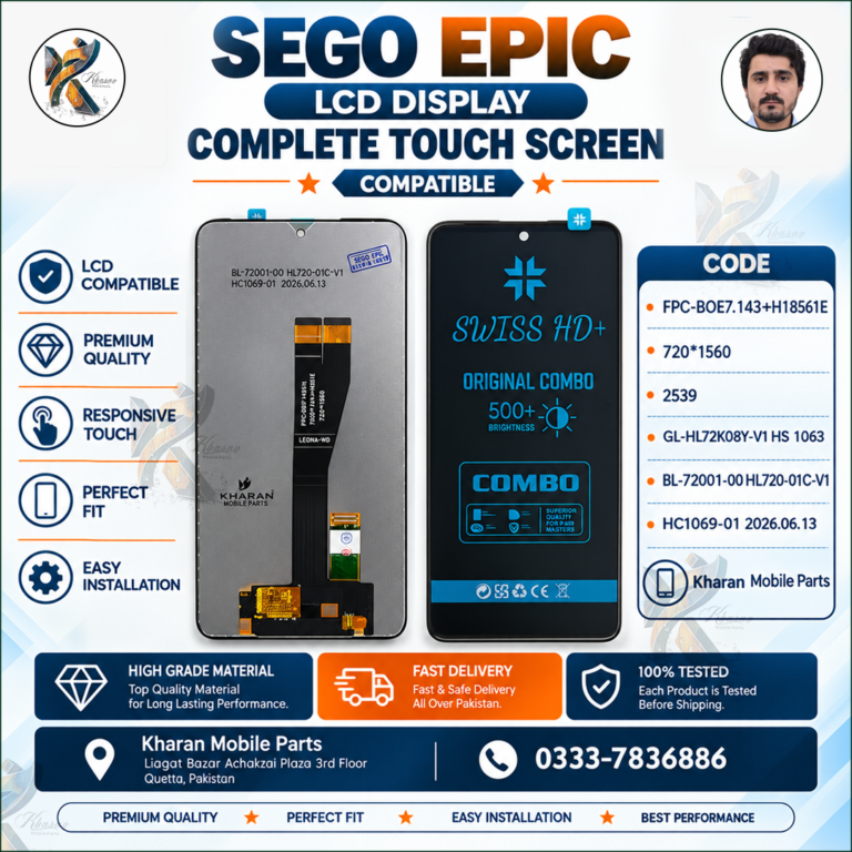 Sego Epic LCD Panel Touch + LCD Complete Combo Screen Replacement | Premium Quality Display | Kharan Mobile Parts