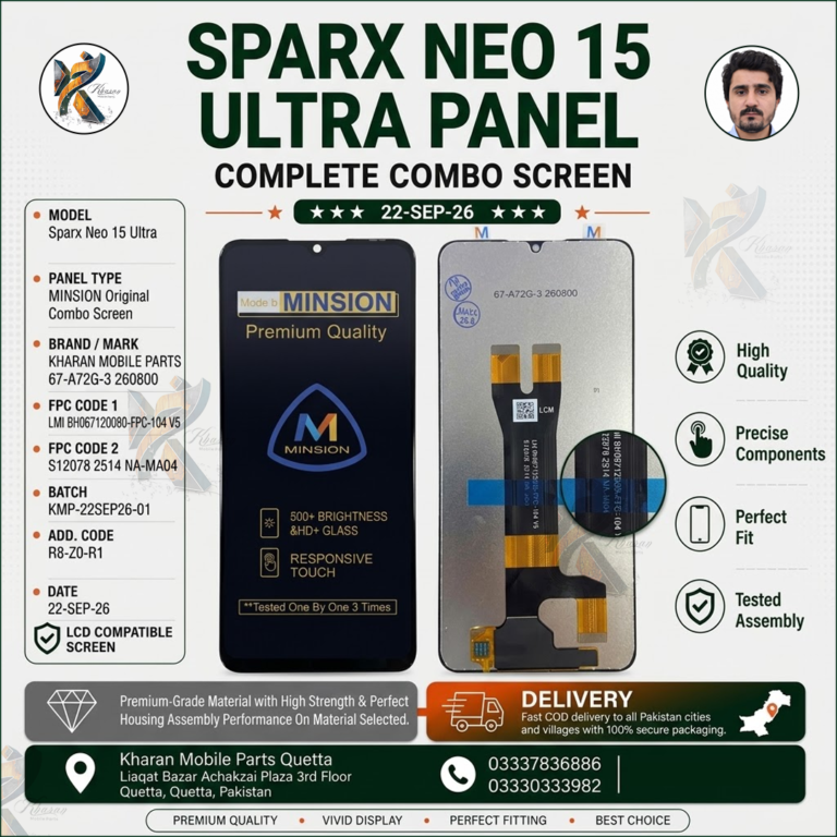 Sparx Neo 15 Ultra LCD Panel Touch + LCD Complete Combo Screen Replacement | Premium Quality Display | Kharan Mobile Parts